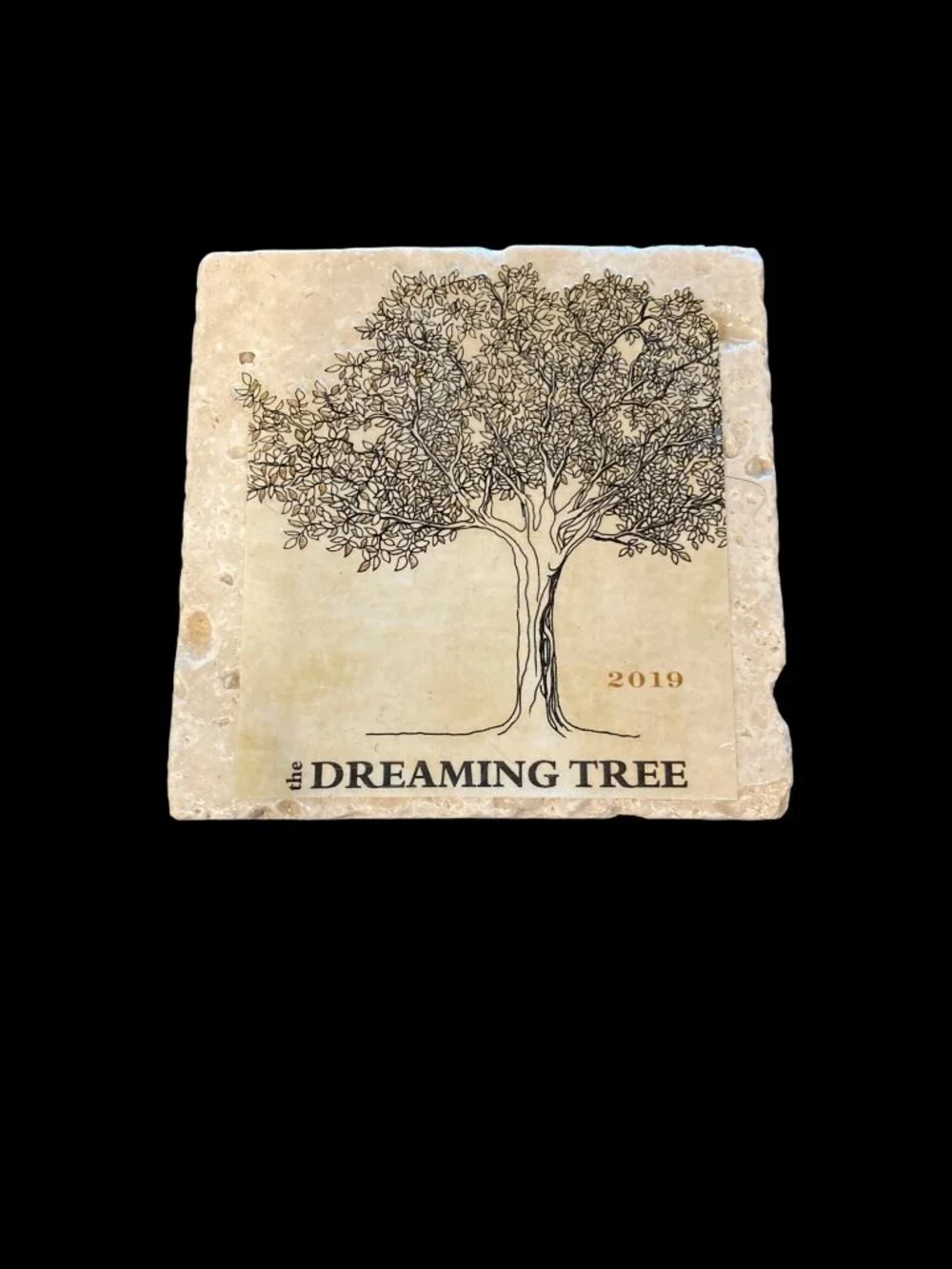 Handmade Natural Stone Marble Drink Coasters - French Wine Theme Set of 4 New